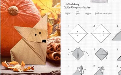 Origami Füchse mit Faltanleitung