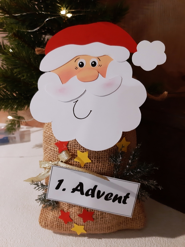 Advents-Säckchen mit Weihnachtsmann