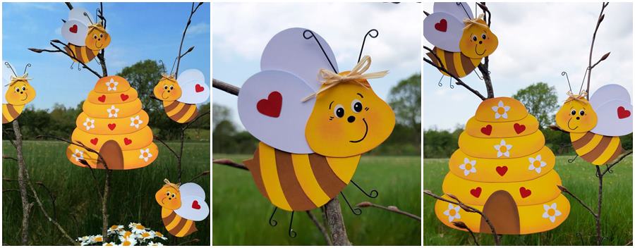 Bienen für den Weltbienentag aus Bastelpapier