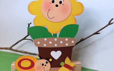 Blumentopf mit Gartentieren