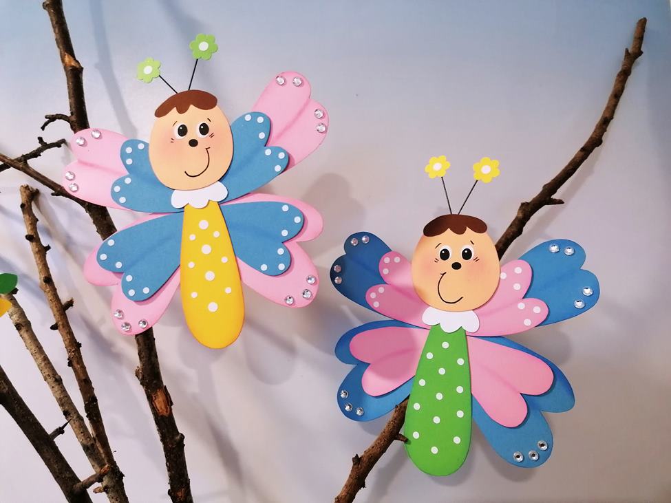 Schmetterlinge In Bunten Frühlingsfarben Zum Selberbasteln – QIZR