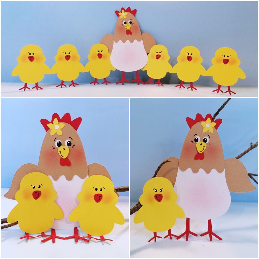 Familie Huhn in verschiedenen Ansichten