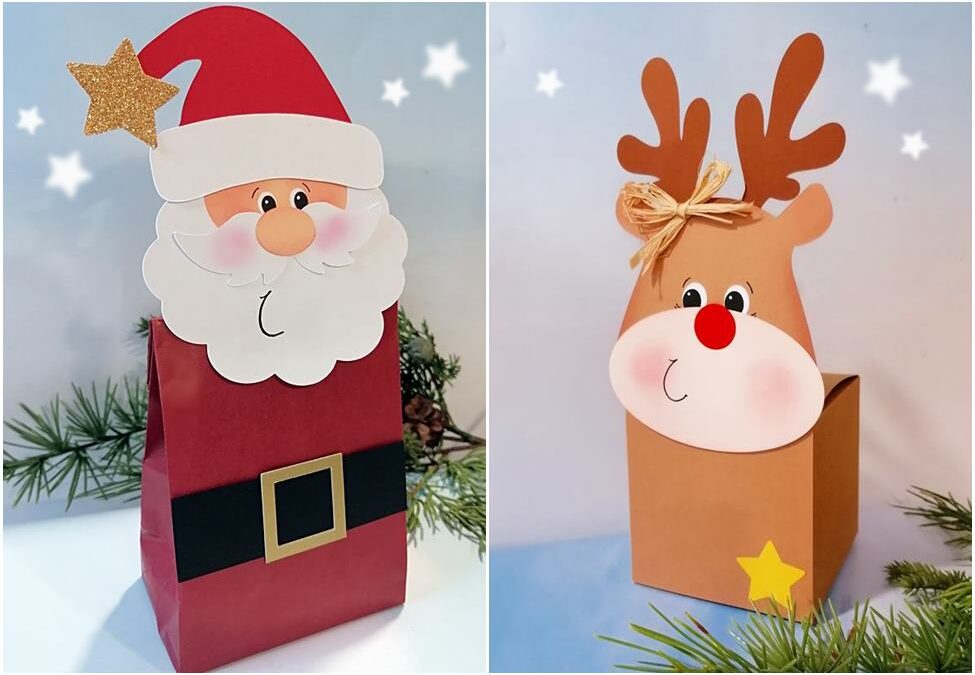 Geschenke als Weihnachtsmann und Rentier verpackt