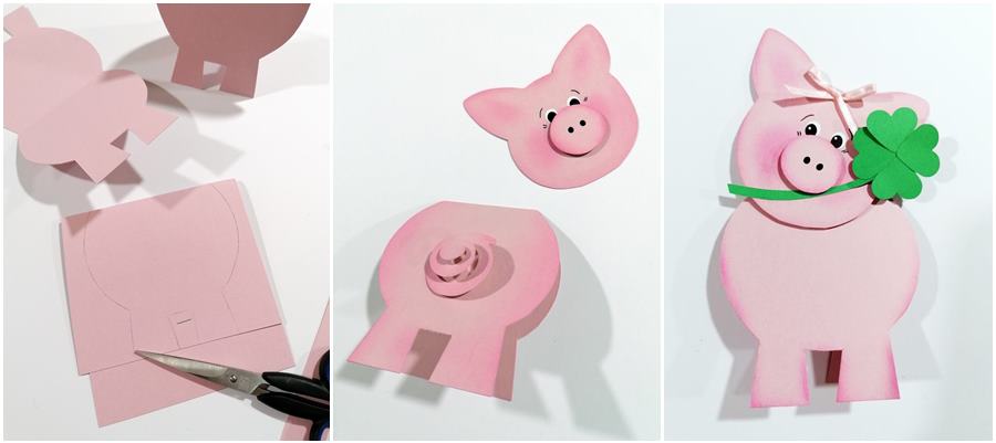 Glücksschweinchen aus Bastelpapier