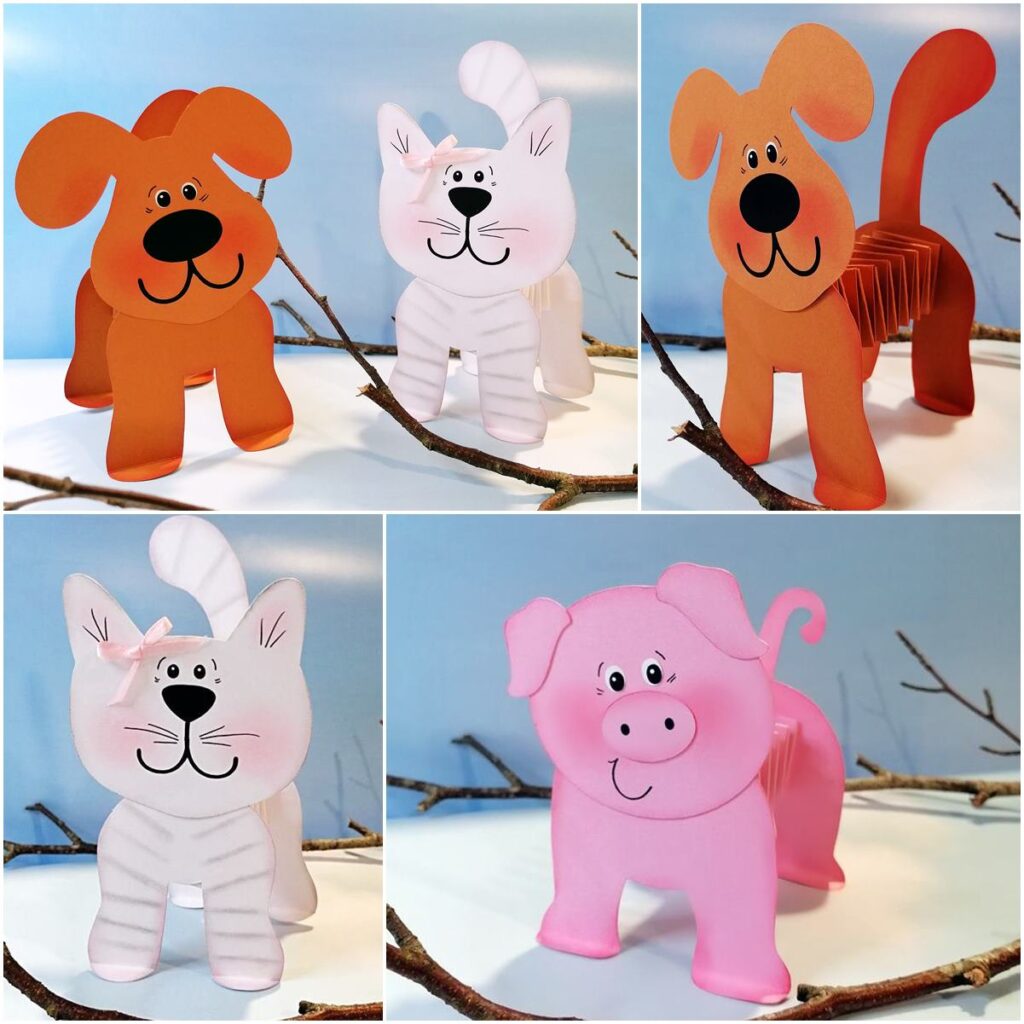 Haustiere aus Bastelpapier