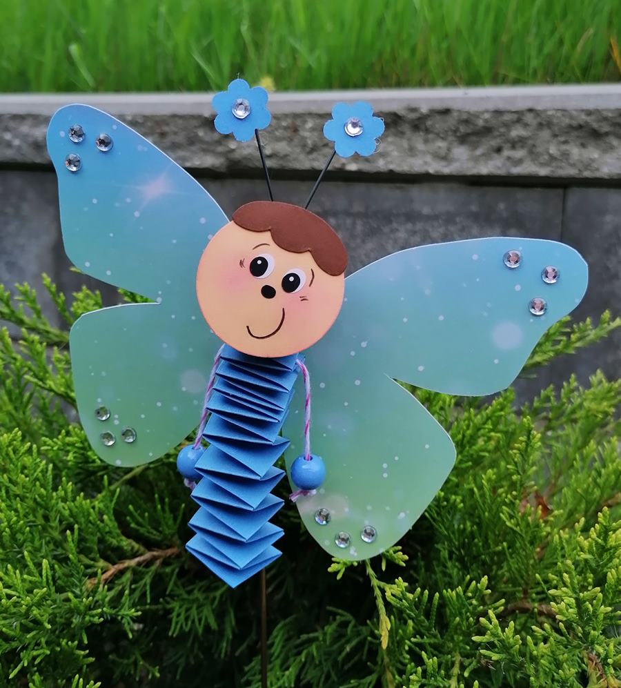 Schmetterling aus Hexentreppen in Blau