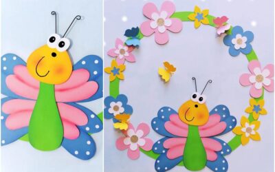 Schmetterlings-Kranz aus Bastelpapier