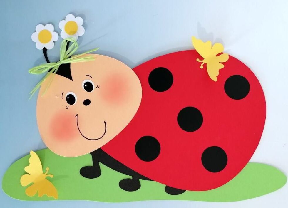 Marienkäfer im Garten Eine einfache Bastelarbeit für Kinder