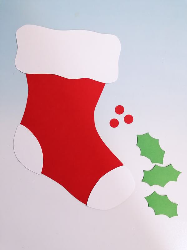 Weihnachtsmann-Socke aus Bastelpapier