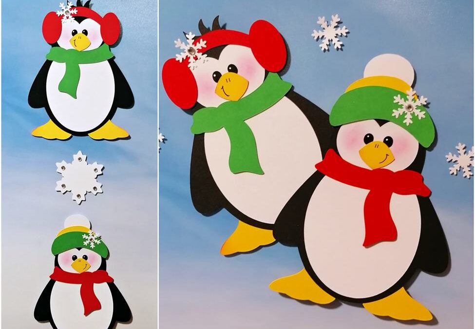 Pinguine und Pinguin-Leporello aus Bastelpapier