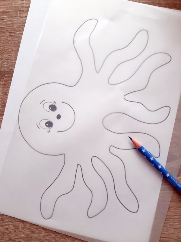 Vorlagebogen von einem Oktopus