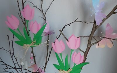 Frühlingsdeko mit Tulpen