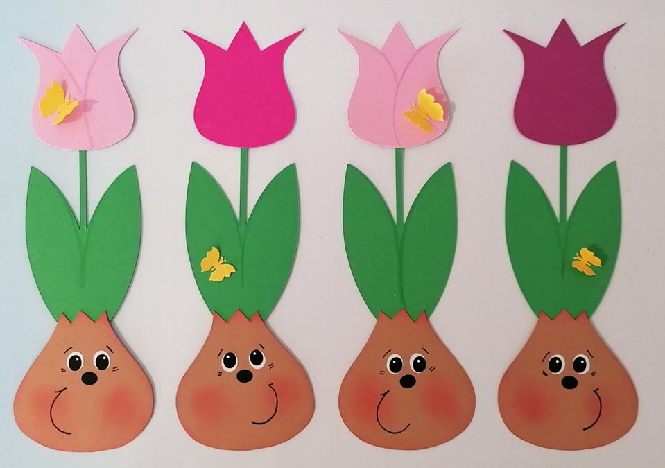 4 Tulpen in Rosarot