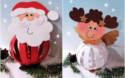 Weihnachtsfiguren aus Papierstreifen