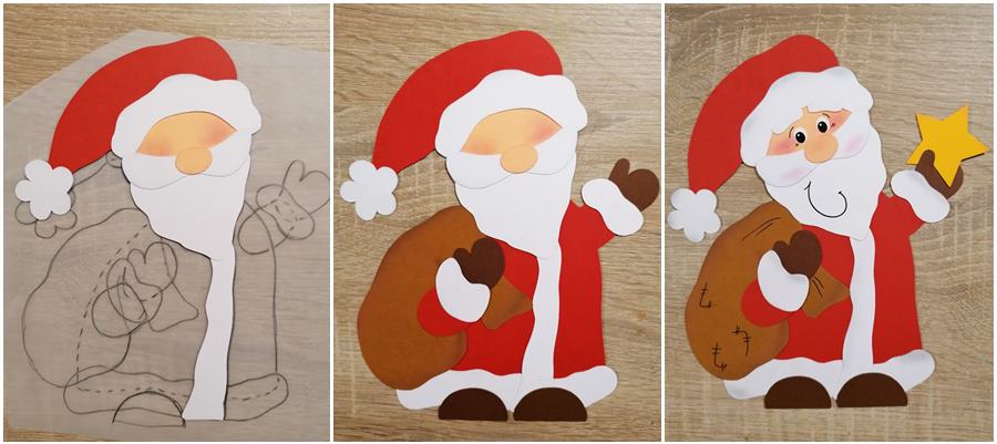 Weihnachtsmann aus bastelpapier-step-by-step-bildlich erklärt