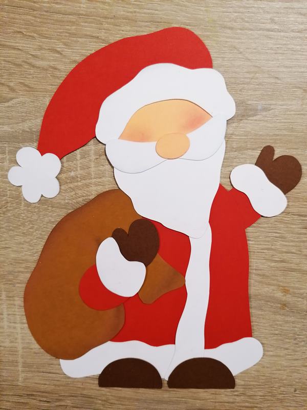 Weihnachtsmann aus Bastelpapier