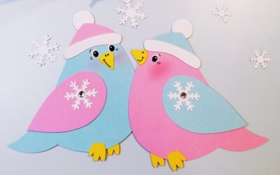 Wintervögel in zarten Pastellfarben