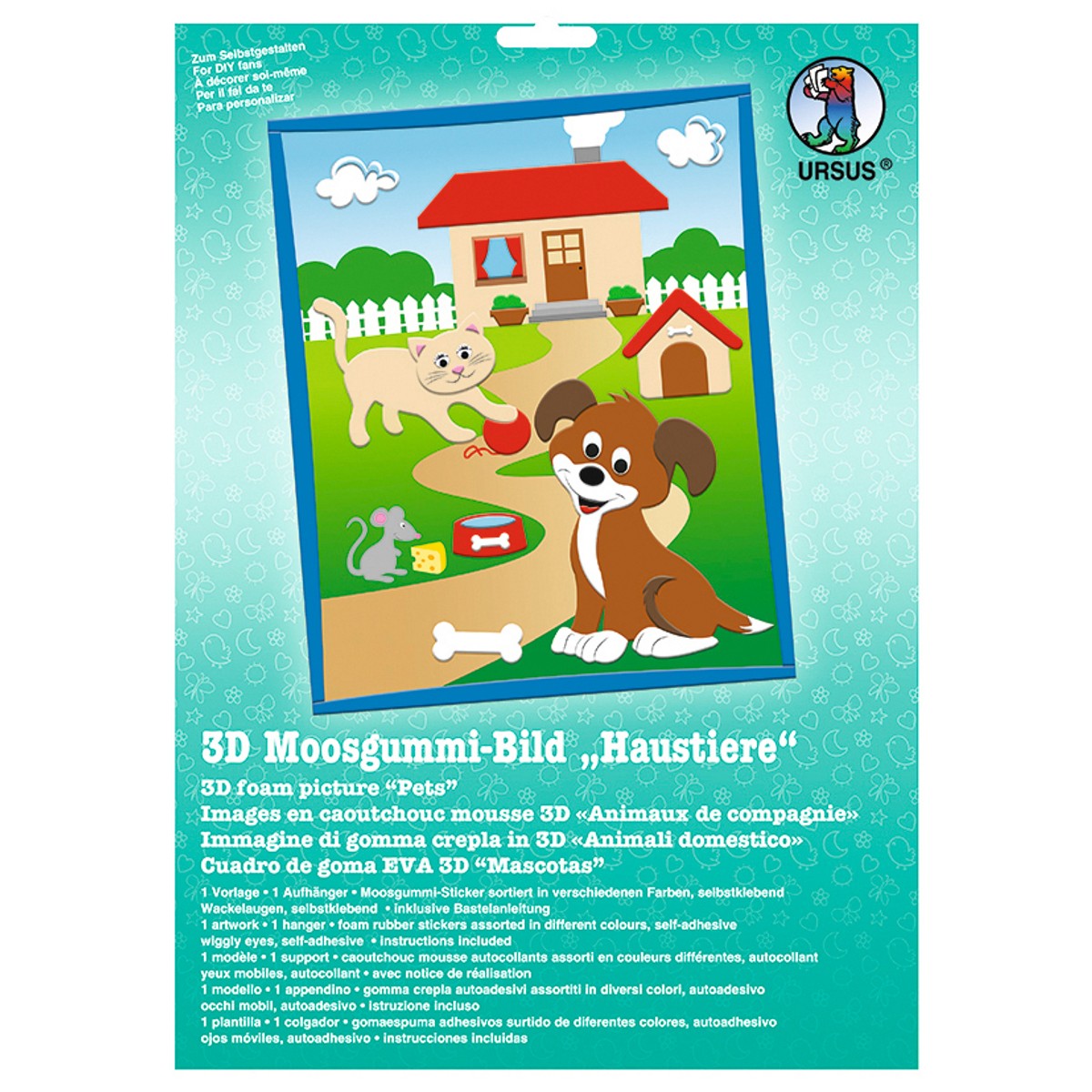 3D-Moosgummi-Bild "Haustiere"
