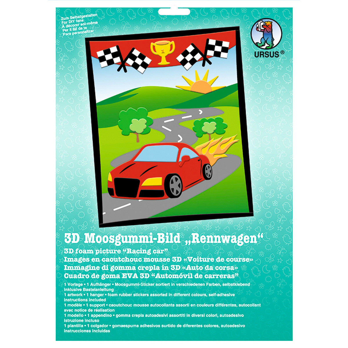 3D-Moosgummi-Bild "Rennwagen"