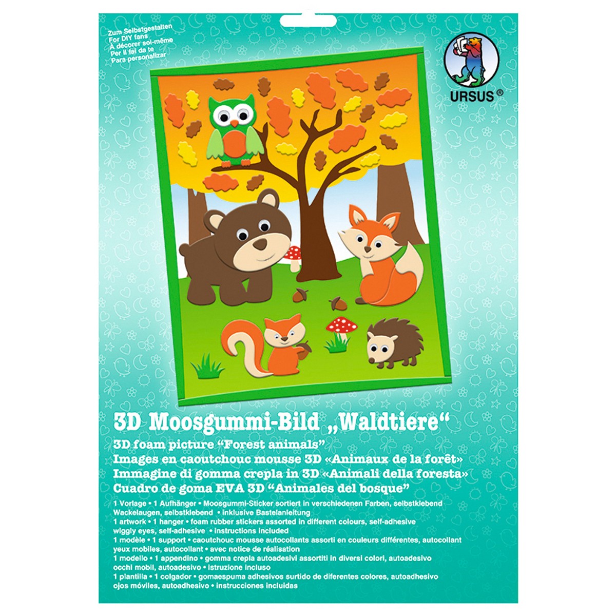 3D-Moosgummi-Bild "Waldtiere"