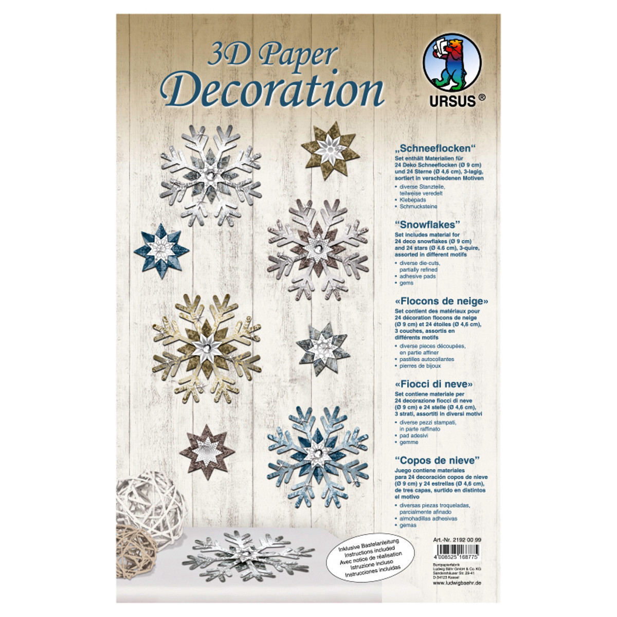 3D Paper Decoration "Schneeflocken"
