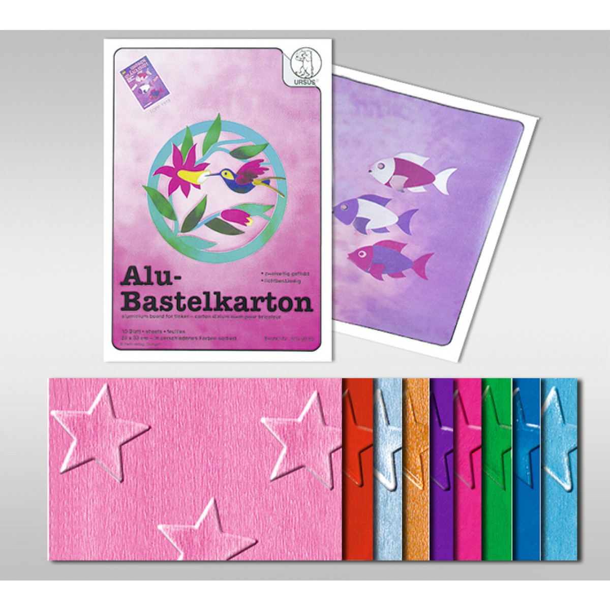 Alu-Sternchenkarton 35 x 50 cm - 10 Blatt
