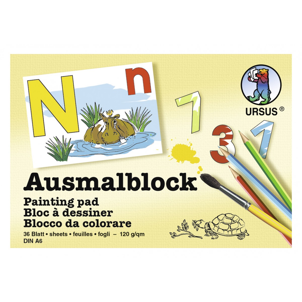 Ausmalblock mit verschiedene Motiven