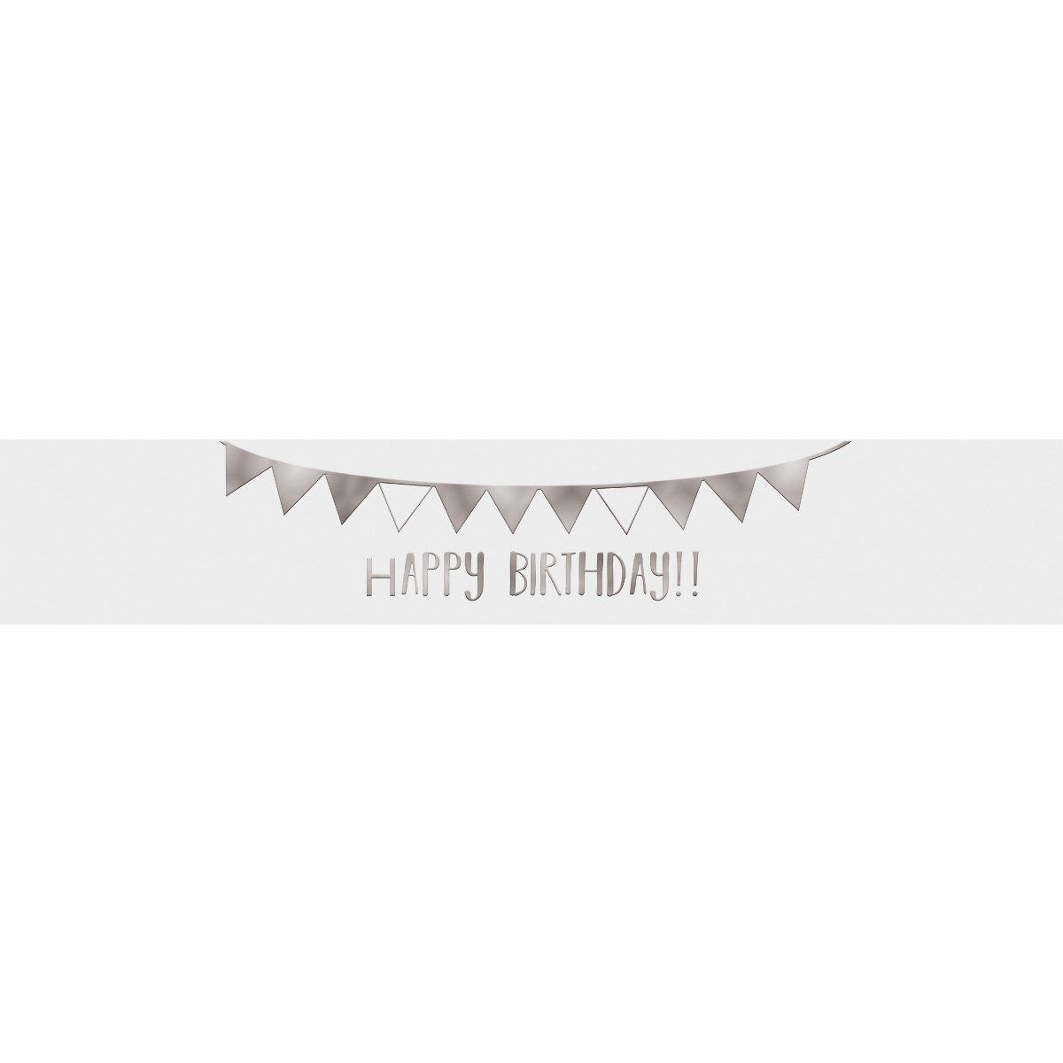 Banderolen "Happy Birthday!!" weiß/silber - Motiv 03