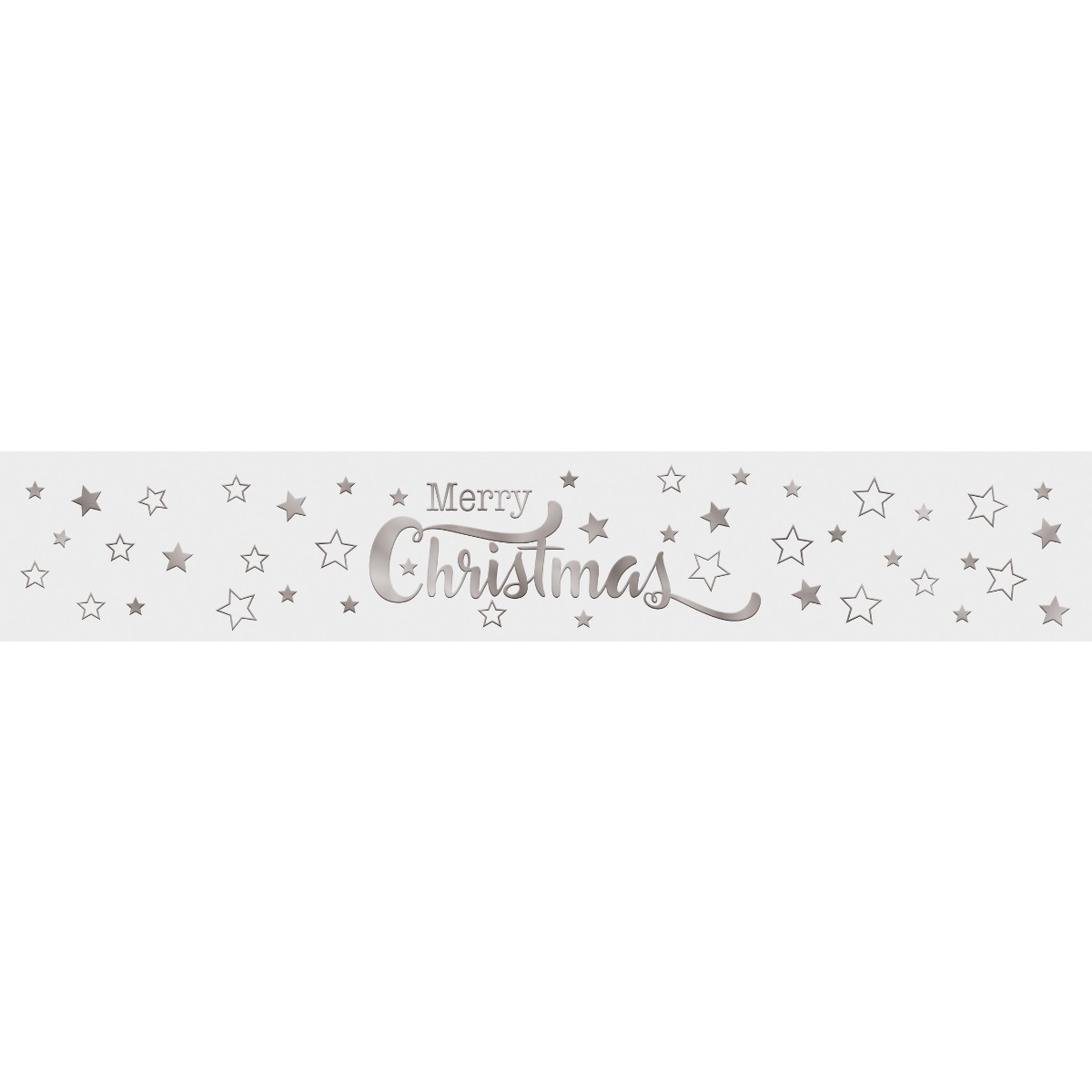 Banderolen "Merry Christmas" weiß/silber - Motiv 12