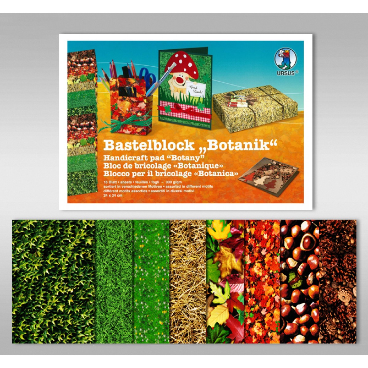 Bastelblock "Botanik" 24 x 34 cm - 16 Blatt