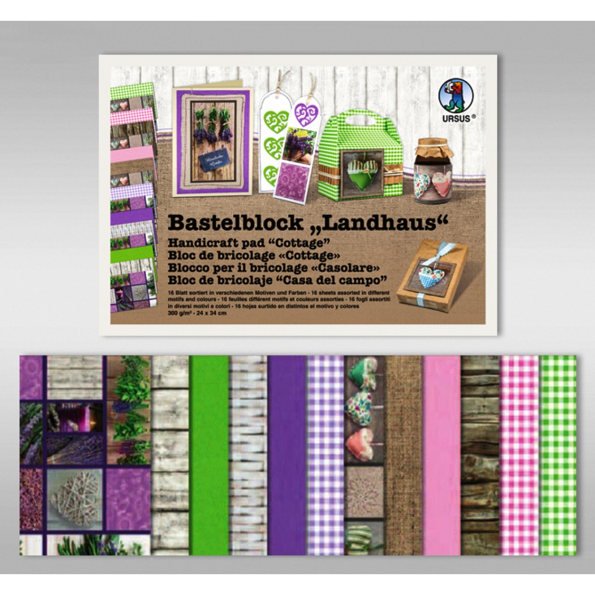 Bastelblock "Landhaus" 24 x 34 cm - 16 Blatt
