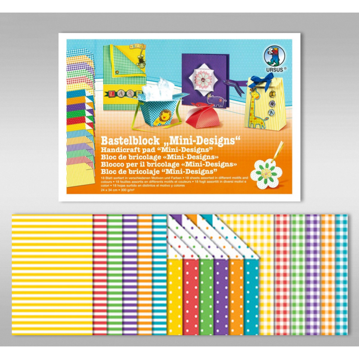 Bastelblock "Mini-Designs" 24 x 34 cm - 18 Blatt