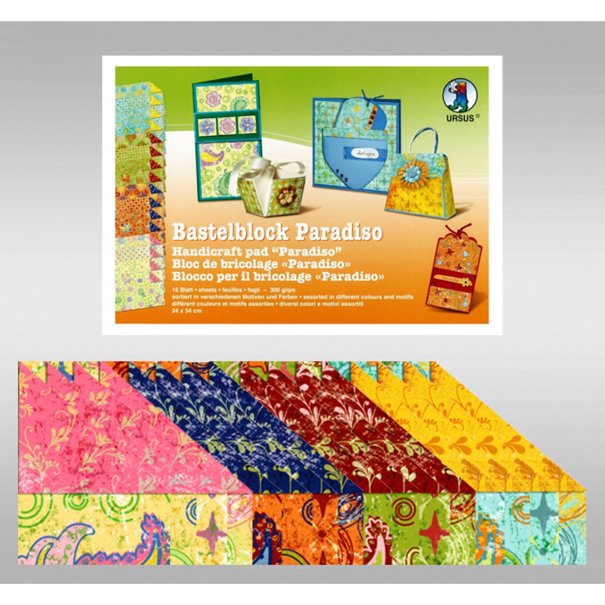 Bastelblock "Paradiso" 24 x 34 cm - 16 Blatt