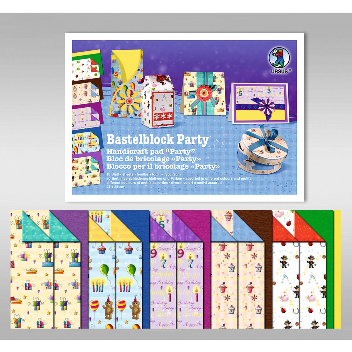 Bastelblock "Party" 24 x 34 cm - 16 Blatt