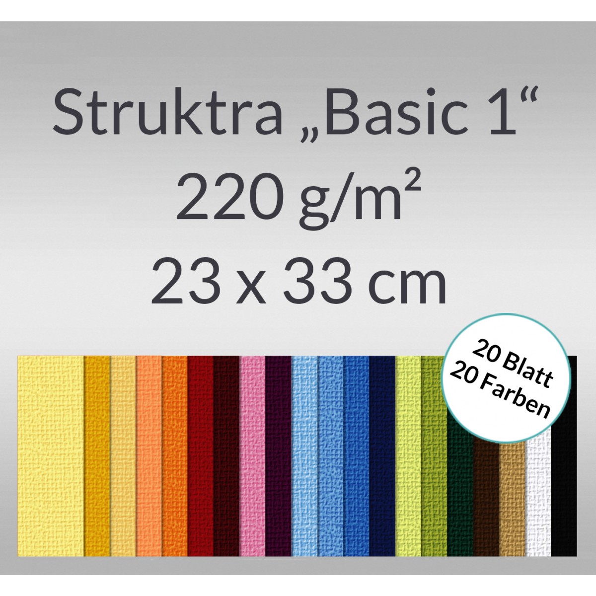 Bastelblock Struktura "Basic 1" 23 x 33 cm - 20 Blatt