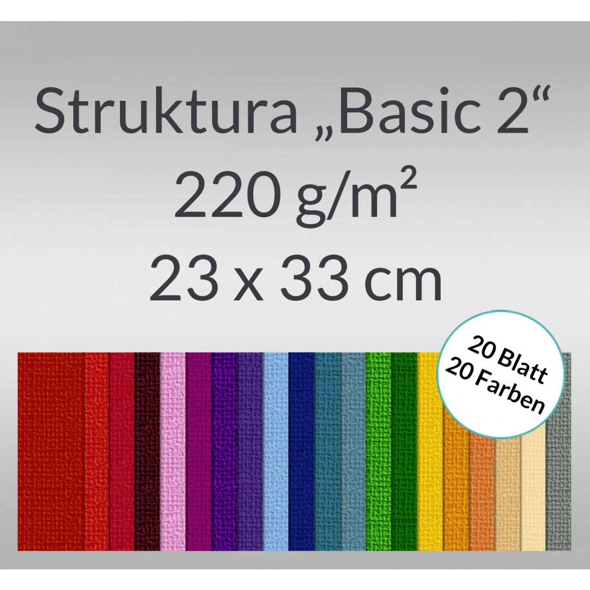 Bastelblock Struktura "Basic 2" 23 x 33 cm - 20 Blatt