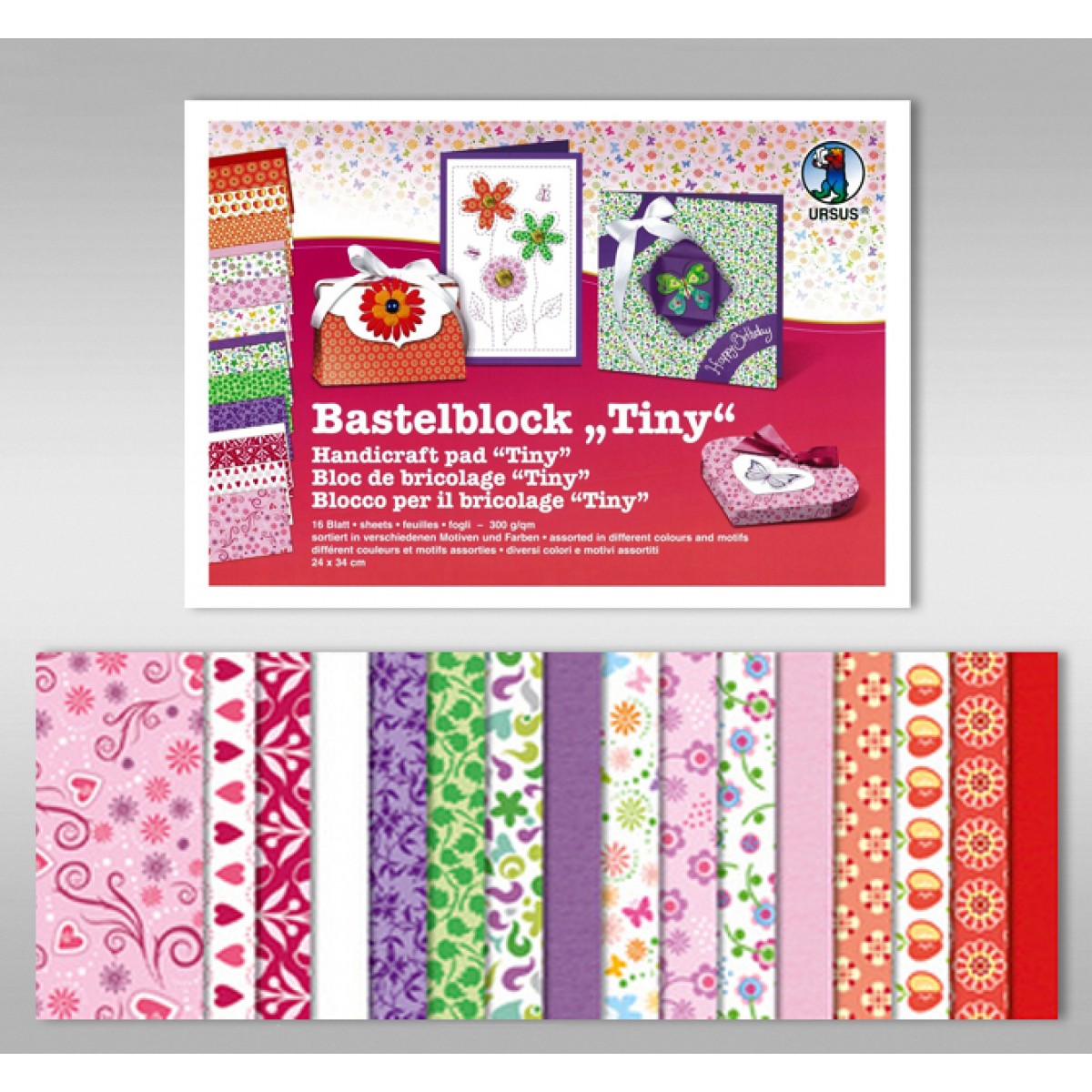 Bastelblock "Tiny" 24 x 34 cm - 16 Blatt