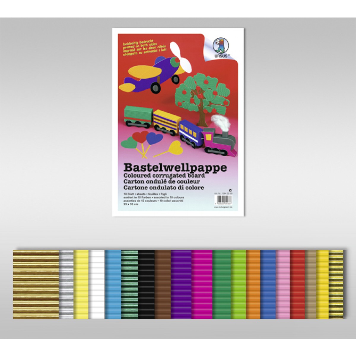 Bastelwellpappe 260 g/qm 50 x 70 cm Normalfarben - 10 Bogen
