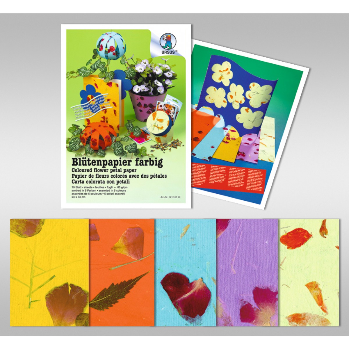 Blütenpapier farbig 80 g/qm 50 x 70 cm - 10 Bogen sortiert