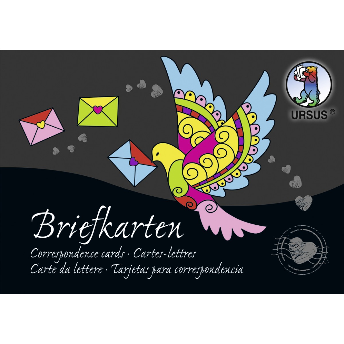 Briefkarten-Block 220 g/qm, DIN A6, 84 Blatt Sortiert in 28 Farben, bunt