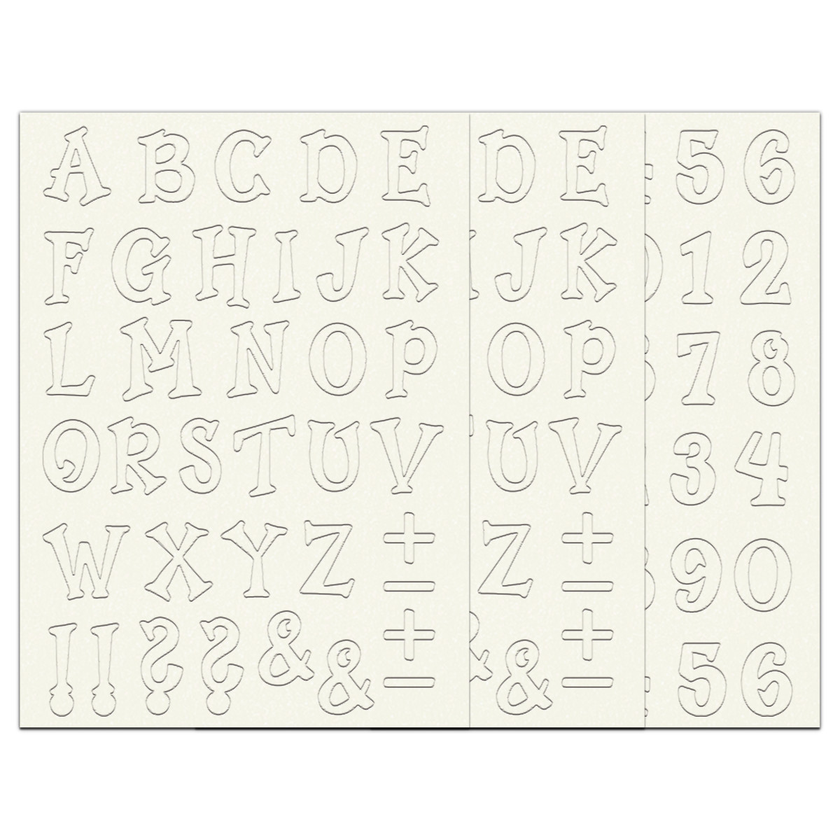 Buchstaben und Zahlen "Starlight" 23 x 33 cm weiß - 106 Teile