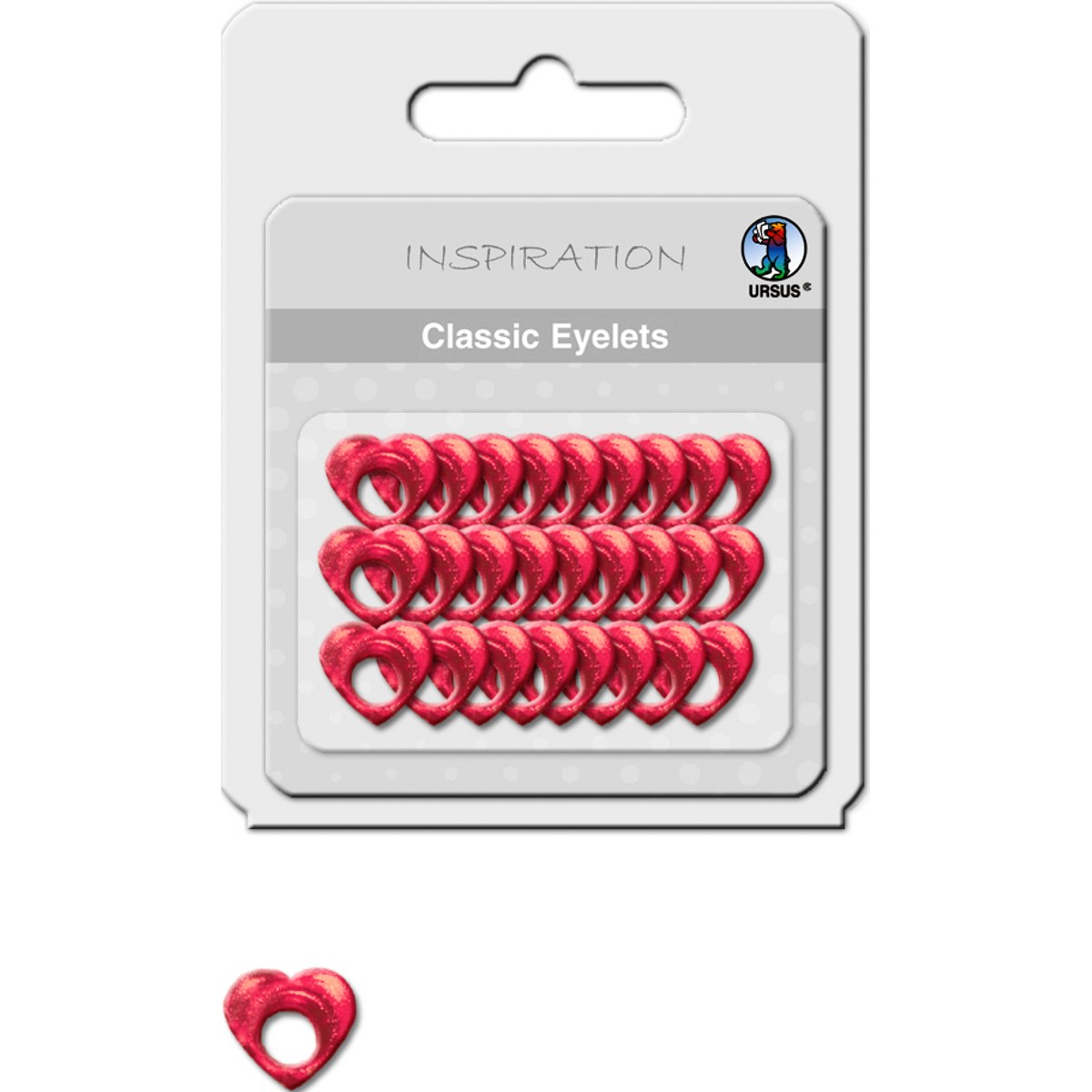 Classic Eyelets 2-4 mm 11 Herzen 1 rot