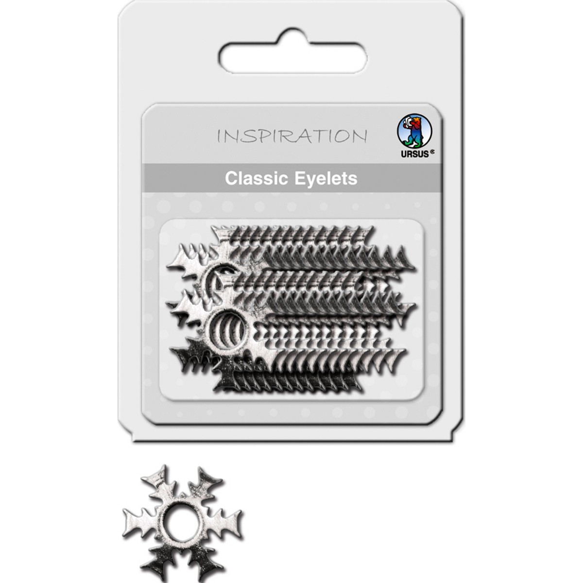 Classic Eyelets "Schneeflocken" silber 2-4 mm