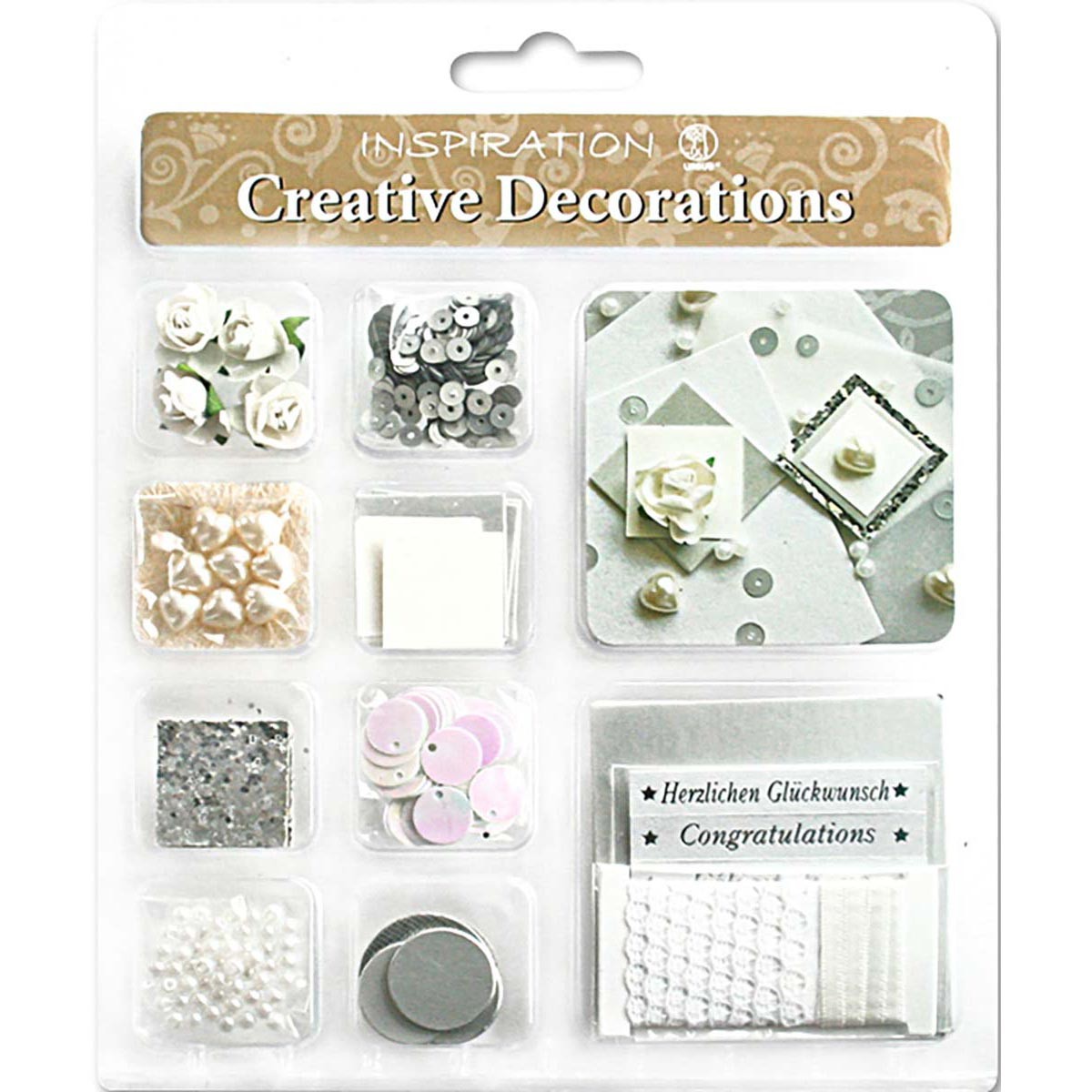 Creative Decorations "Wedding" perlweiß/silber