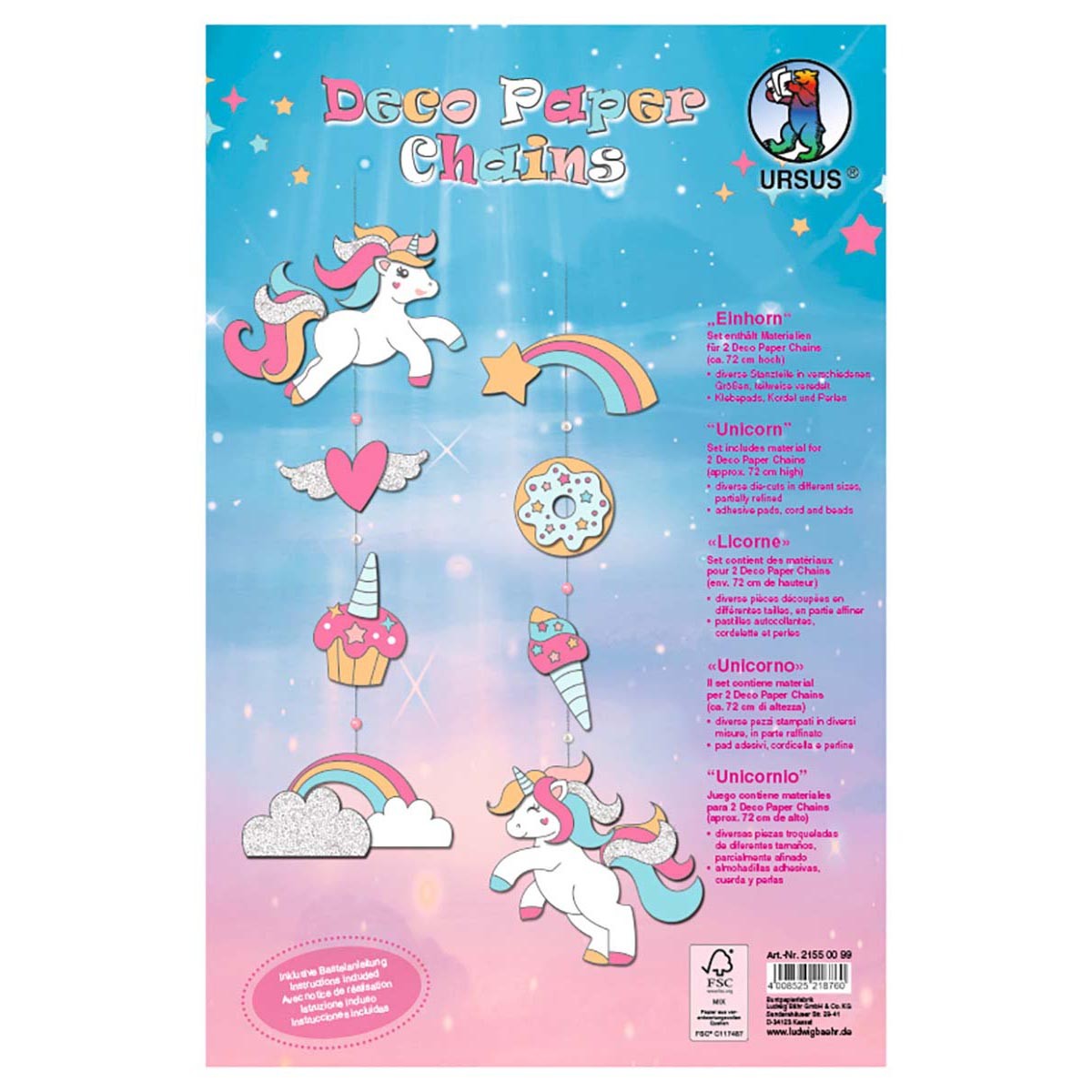 Deco Paper Chains Einhorn