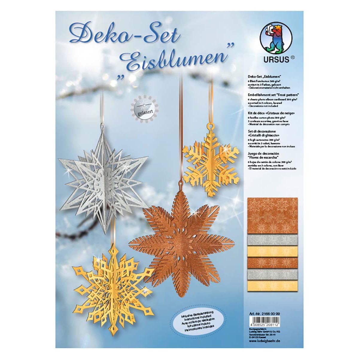 Deko-Set "Eisblumen" gelasert