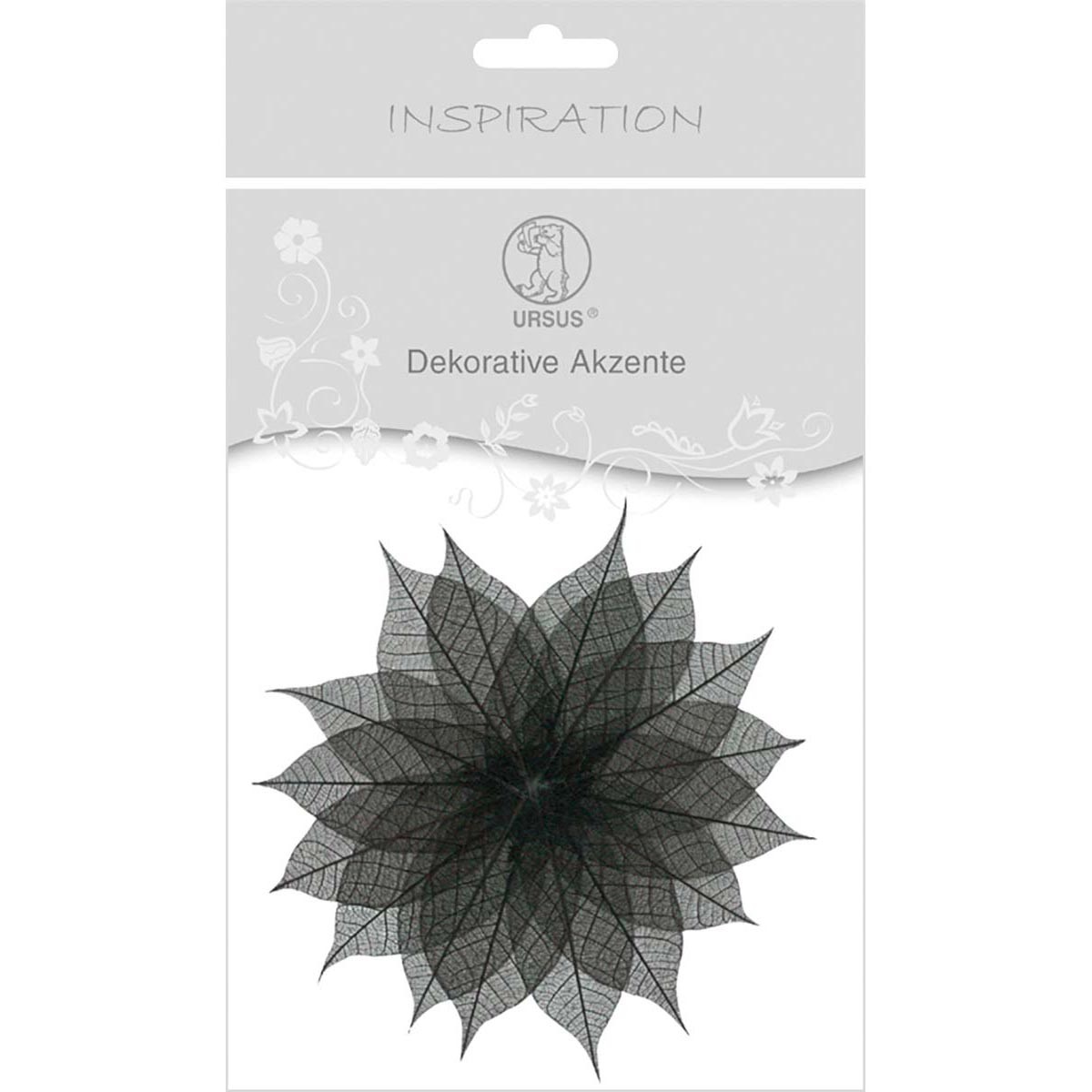 Dekorative Akzente "Blätter uni" schwarz