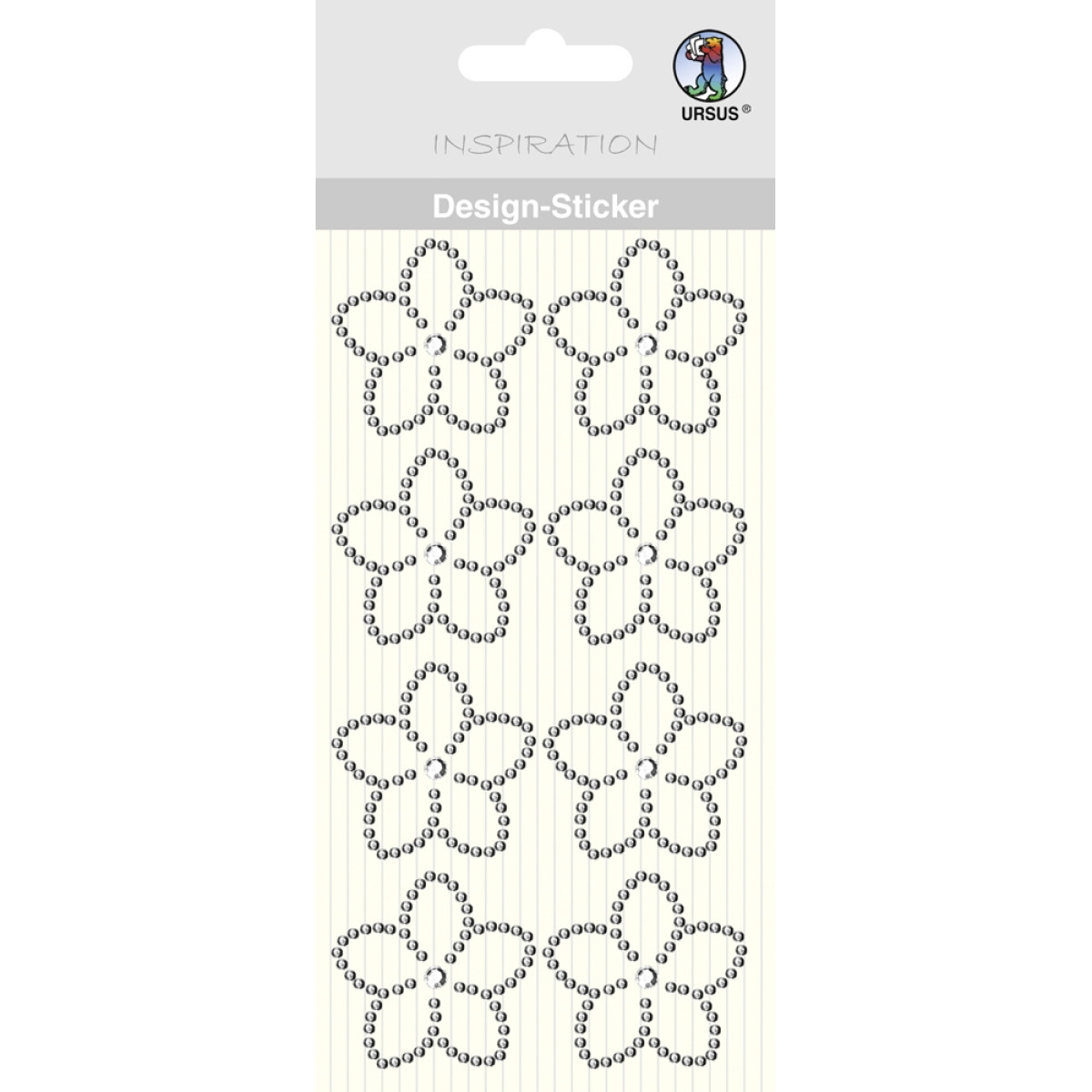 Design Sticker "Blume" silber
