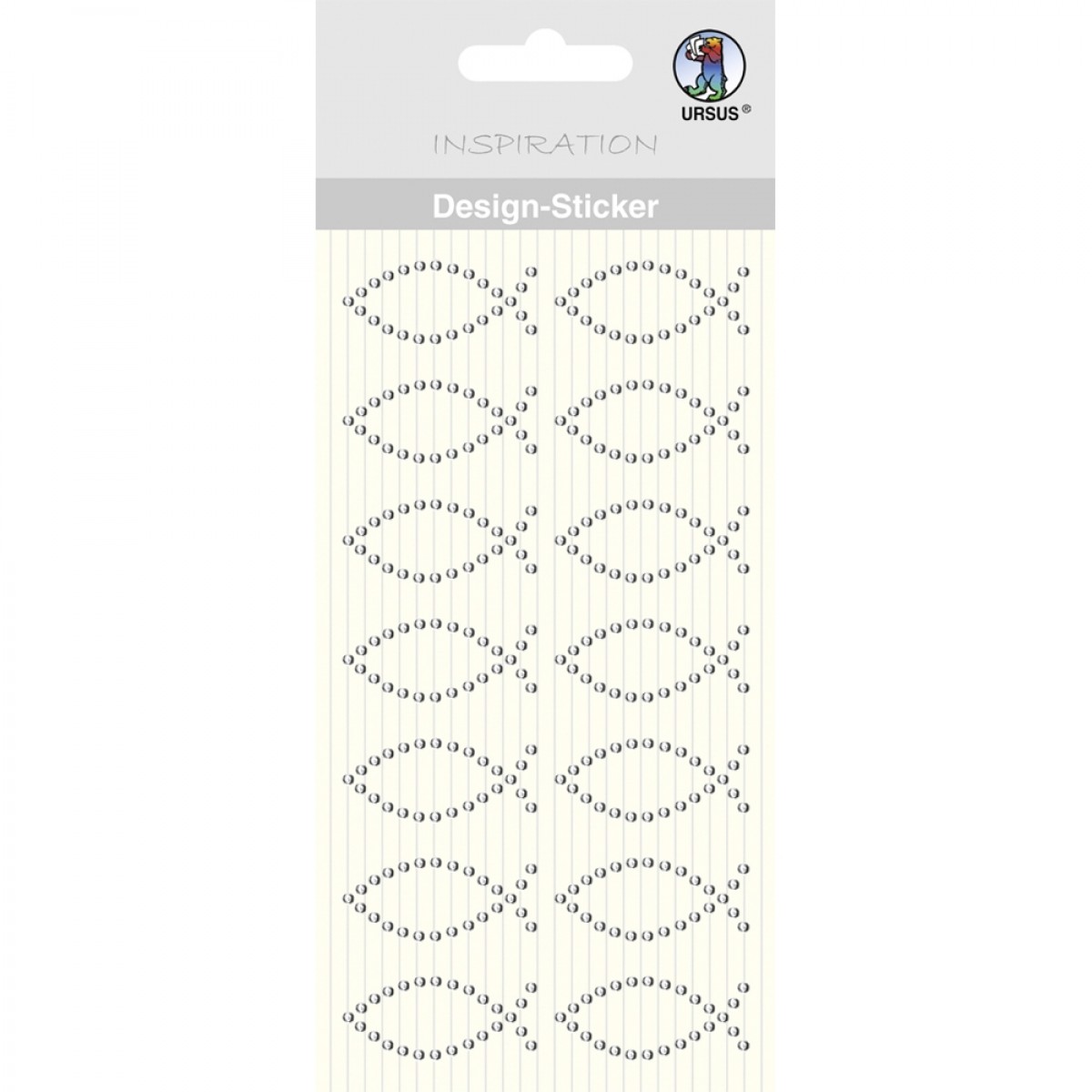 Design Sticker "Fisch" silber