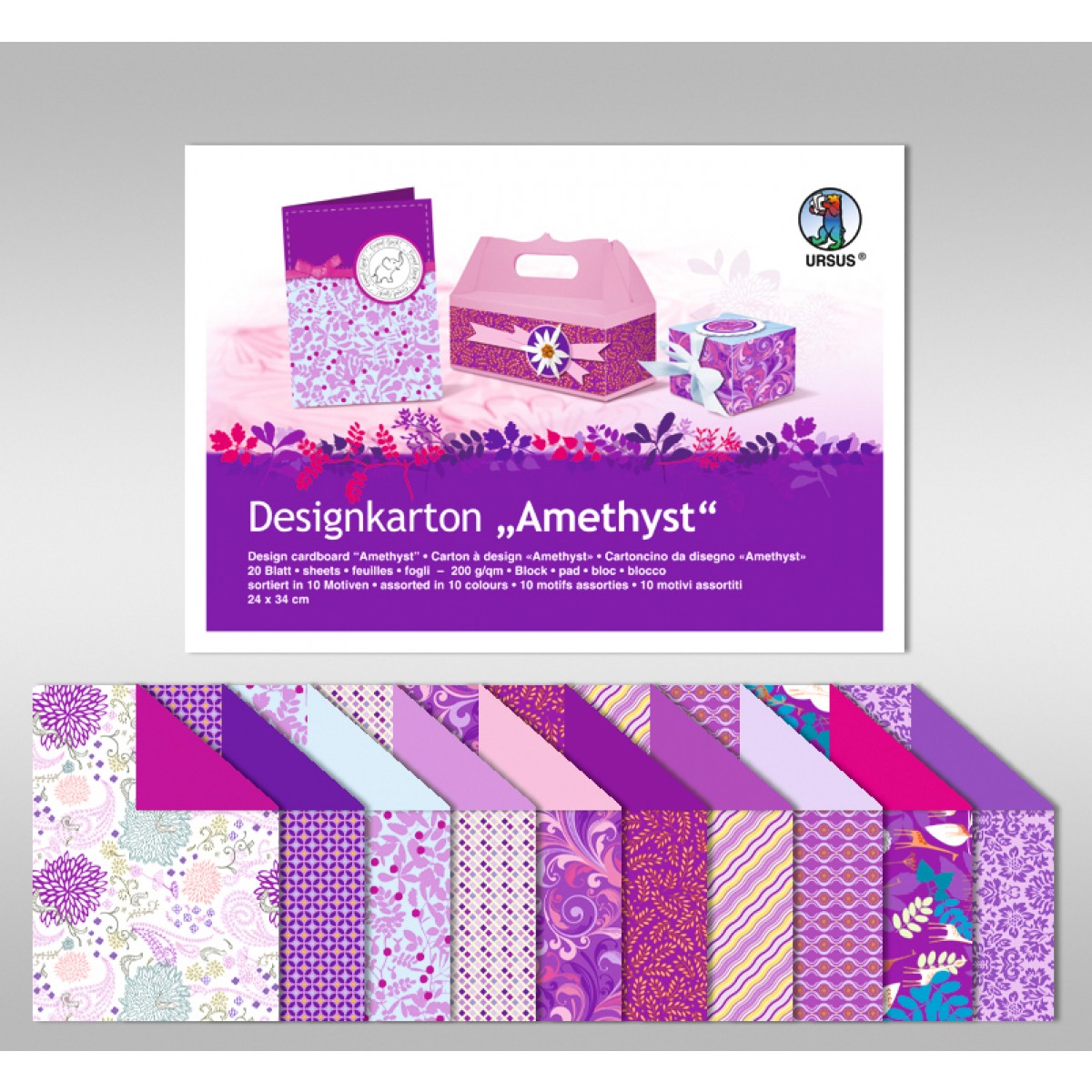 Designkarton "Amethyst" DIN A4 - 20 Blatt